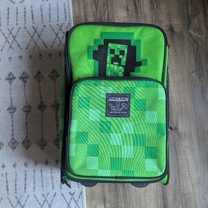 Minecraft Green Creeper Kids Rolling Suitcase.